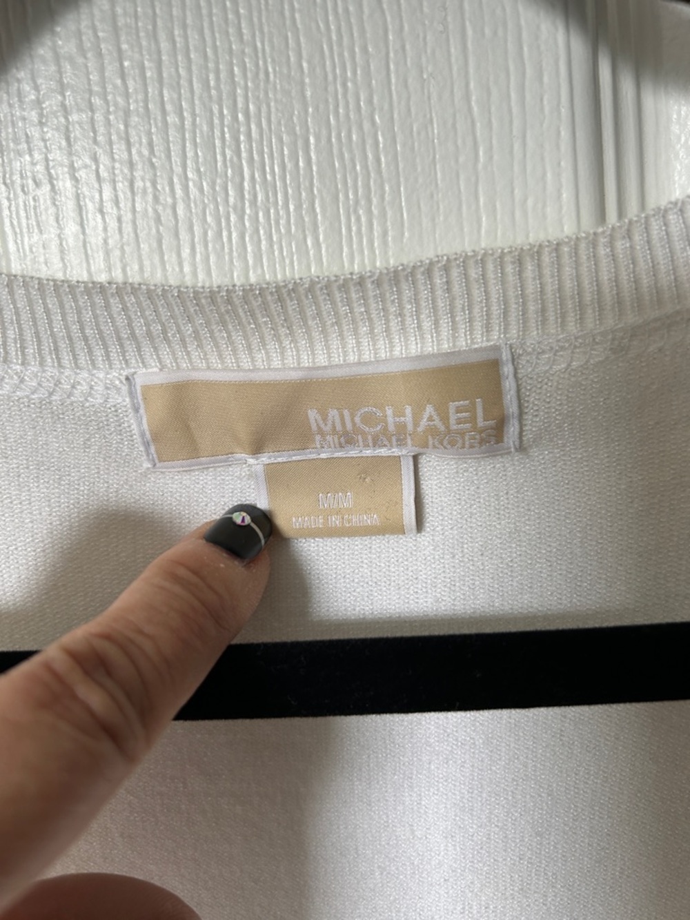 Michael Michael kors cardigan sweater white v neck with pockets size medium - Picture 3 of 8